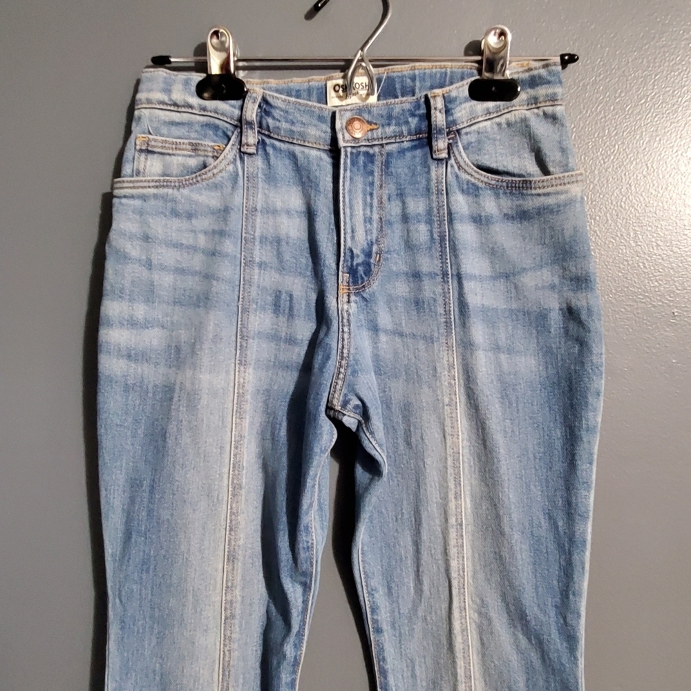 OshKosh B'gosh Blue Flare Girls Jeans High Adj Waist Light Wash Size 12 - Picture 2 of 8